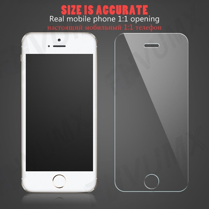 100D Transparent Tempered Glass For iPhone 7 8 6 6S Plus Glass Screen Protector On iPhone 5 5C 5S SE 2020 Glass Protective Film