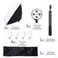 Photo Studio 4pc LED 15W Softbox Kit Photographic Lighting Kit Camera Photo Accessories 1pc Light Stand 1pc Softbox for Shooting