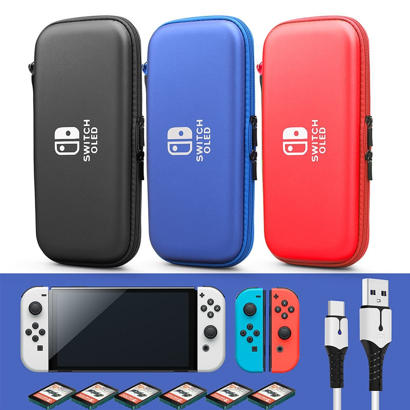 Tempered Film Glass JoyCon Silicone Case Thumb Grip Caps PC Crystal Hard Cover Shell Pouch For Nintendo Switch OLED Accessories