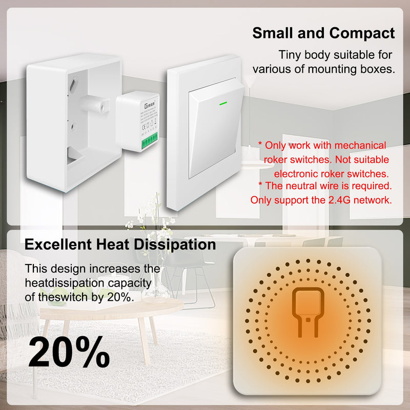 Tuya ZigBee 3.0 Smart Light Switch Module, Smart Home Automation DIY Breaker Supports 2 Way Control, Work with Alexa Google Home