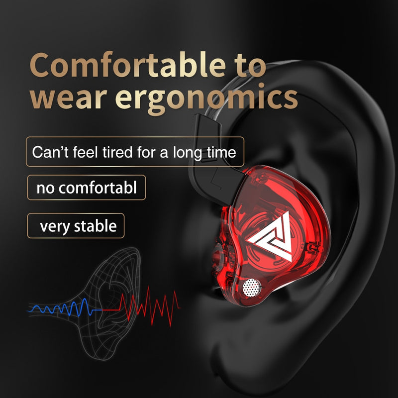 QKZ AK6 EDX 1DD In Ear Earphones HIFI Bass Earbuds Monitor Earphones Sport Noise Cancelling Headset ES4 ZST X ED9 ED12 ZS3