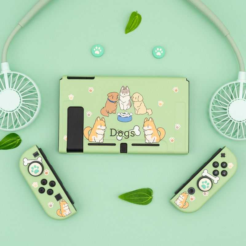 GeekShare Nintend Switch Case Cute Steamed Bread Rabbit Cartoon Soft Full Cover Back Girp Shell For Nintendo Switch Accessories