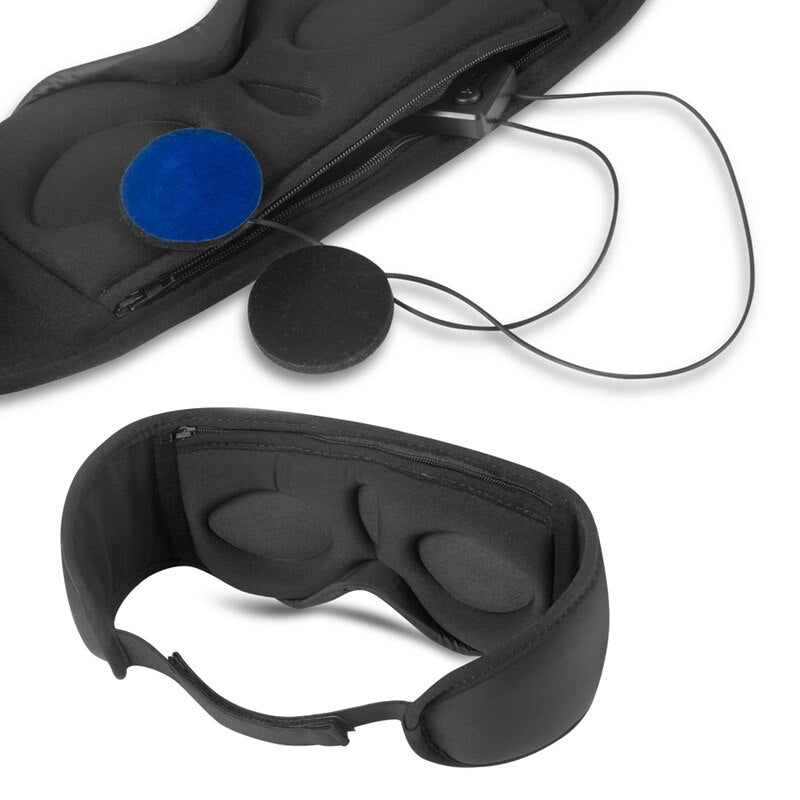 2021 Upgraded 3D Bluetooth 5.0 Sleep Headphones Eyemask with Ultra-Thin Stereo Speaker Support Handsfree 100% Blocklight