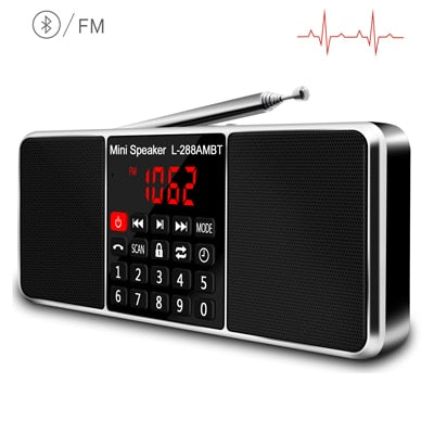 Lefon Digital Portable Radio AM FM Bluetooth Speaker Stereo MP3 Player TF SD Card USB Drive Handsfree Call LED Display Speakers