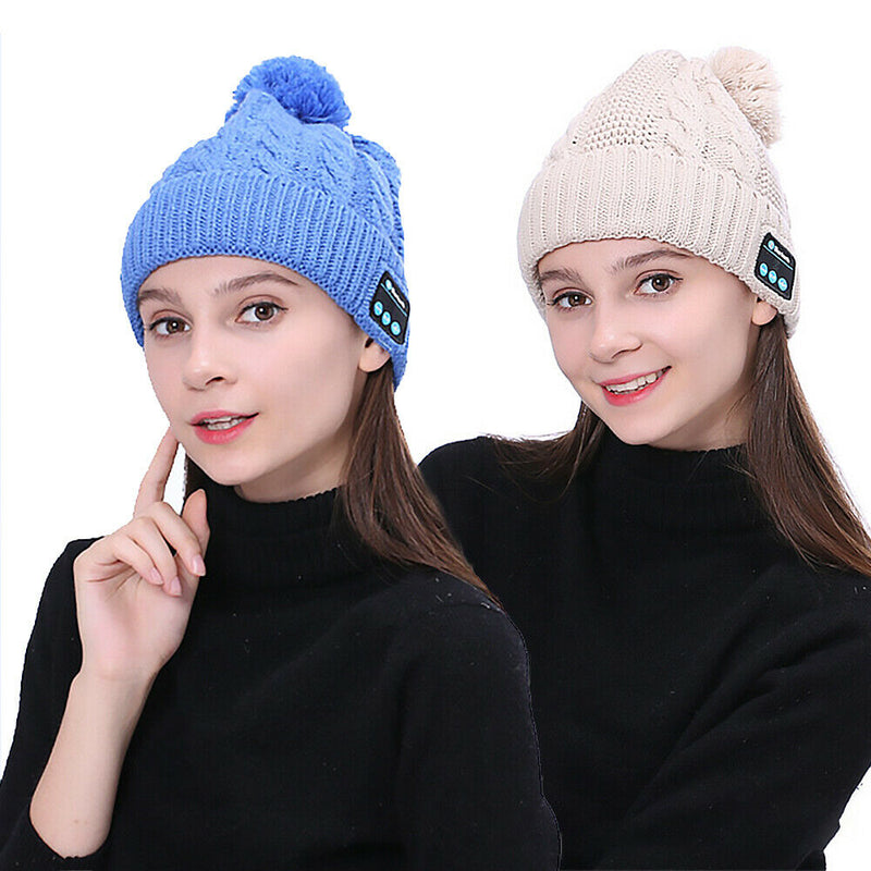 Bluetooth Hat Women kids Beanie Wireless Beanie Headset Headphones Cap Over Ear Music Handsfree Earphones with Mic Speaker