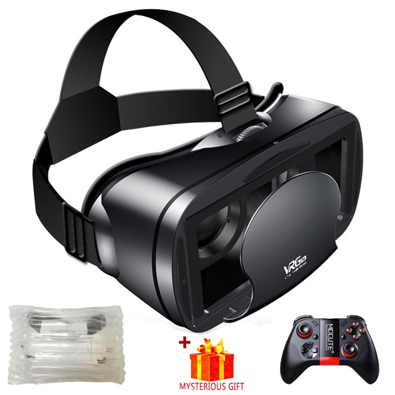 Virtual Reality 3D VR Headset Smart Glasses Helmet for Smartphones Cell Phone Mobile 7 Inches Lenses Binoculars with Controllers