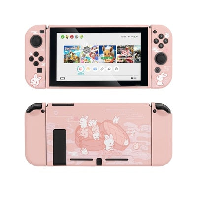 GeekShare Nintendo Switch Case Steamed Bread Rabbit Cartoon Dessert Fairy League Soft Cover Back Girp Shell For Nintend Switch