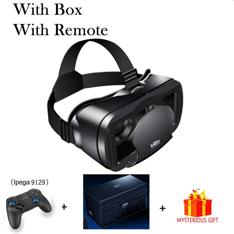 Virtual Reality 3D VR Headset Smart Glasses Helmet for Smartphones Cell Phone Mobile 7 Inches Lenses Binoculars with Controllers