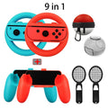 9 in 1 Controller Grips Joy-Con Case For Nintend Switch Joy Con Handle NS N-Switch Game Console Accessories Kit Elf ball bag