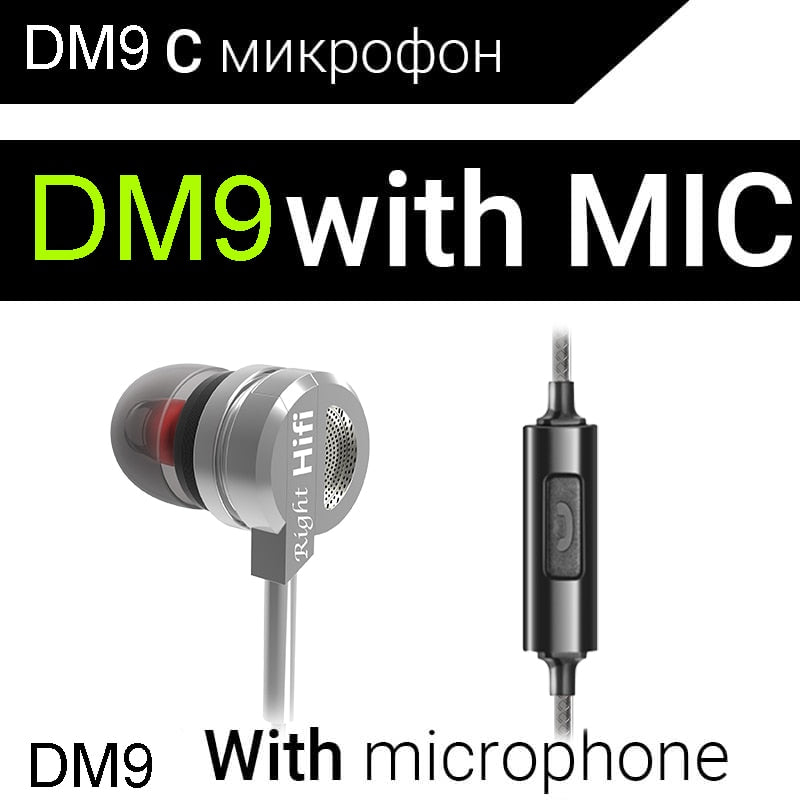 Earphone QKZ DM9 Zinc Alloy HiFi Earphone In Ear Earphones fone de ouvido BASS Metal DJ MP3 Headset auriculares audifonos Stereo