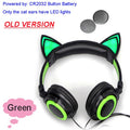 JINSERTA 2020 Cat Ear headphones LED Ear headphone cat earphone Flashing Glowing Headset Gaming Earphones for Adult and Children