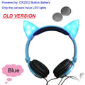 JINSERTA 2020 Cat Ear headphones LED Ear headphone cat earphone Flashing Glowing Headset Gaming Earphones for Adult and Children