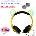 JINSERTA 2020 Cat Ear headphones LED Ear headphone cat earphone Flashing Glowing Headset Gaming Earphones for Adult and Children