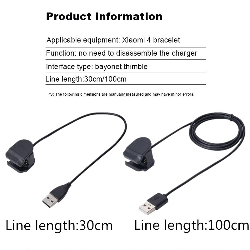 Charger Wire For Xiaomi Mi Band 5 4 3 2 Smart Wristband bracelet For Mi band 5 Charging cable Miband 4 3 USB Charger Cable