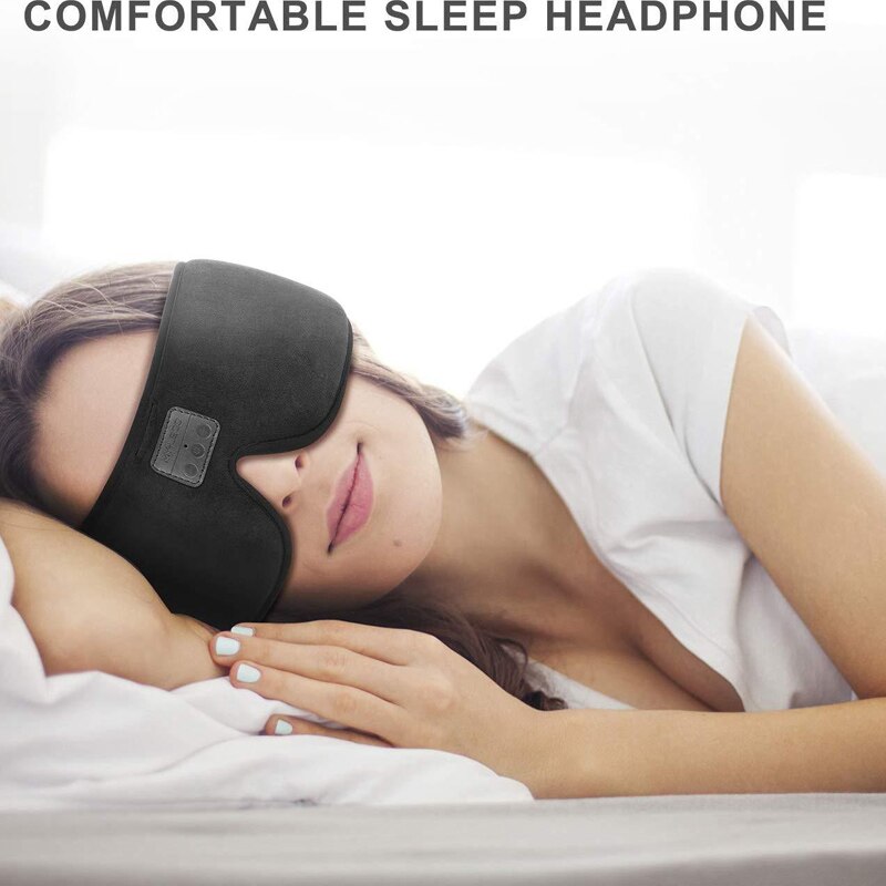 2021 Upgraded 3D Bluetooth 5.0 Sleep Headphones Eyemask with Ultra-Thin Stereo Speaker Support Handsfree 100% Blocklight