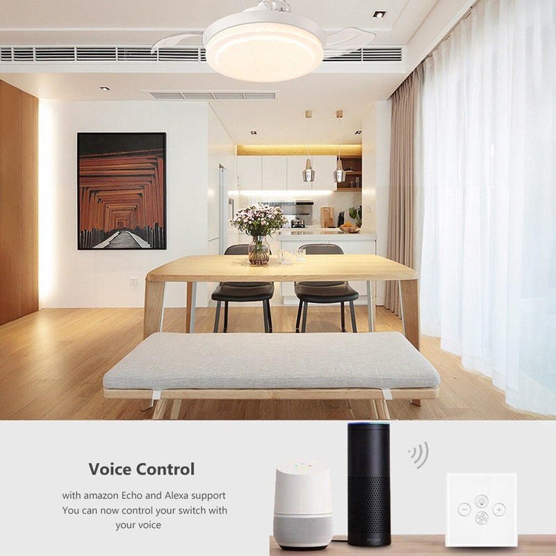 AVATTO Tuya Wifi Fan Light Switch, Smart Ceiling Fan Lamp Switch with Various Speed Voice Controlled by Alexa, Google Home