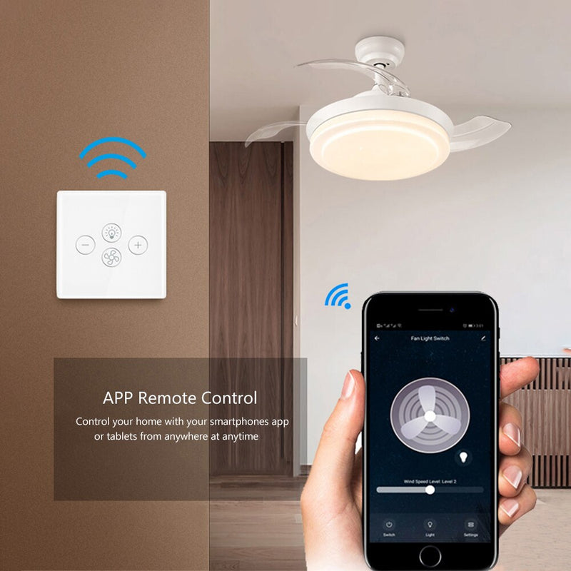 AVATTO Tuya Wifi Fan Light Switch, Smart Ceiling Fan Lamp Switch with Various Speed Voice Controlled by Alexa, Google Home