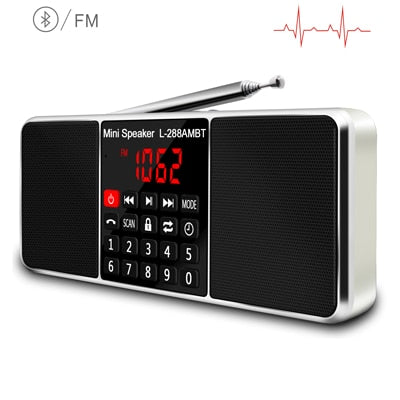 Lefon Digital Portable Radio AM FM Bluetooth Speaker Stereo MP3 Player TF SD Card USB Drive Handsfree Call LED Display Speakers