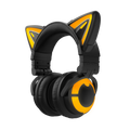 Yowu 3S cute cat wireless headphones APP control RGB lights High quality cat casco girl cute cat ear headset For computer gaming