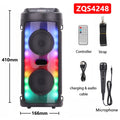 Large Square Dance Portable Bluetooth Speaker LED Colorful Light Soundbar Column KTV Soundbox Wireless Subwoofer HiFi Boombox