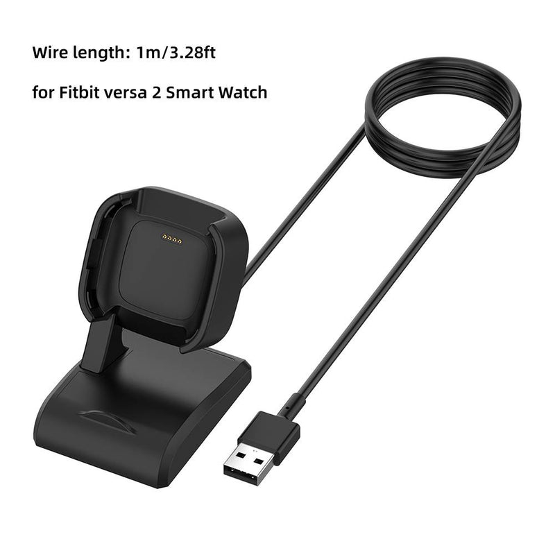 Sense Charging Cable Dock Station Smart Bracelet Replacement Charging Cable Portable USB Charger for Fitbit Versa 3/2/Fitbit