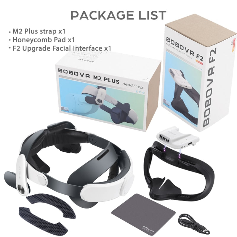 BOBOVR M2 PLUS Head Strap For Meta/Oculus Quest 2 Reduce Face Pressure Enhance Comfort Replacement of Elite Strap VR Accessories