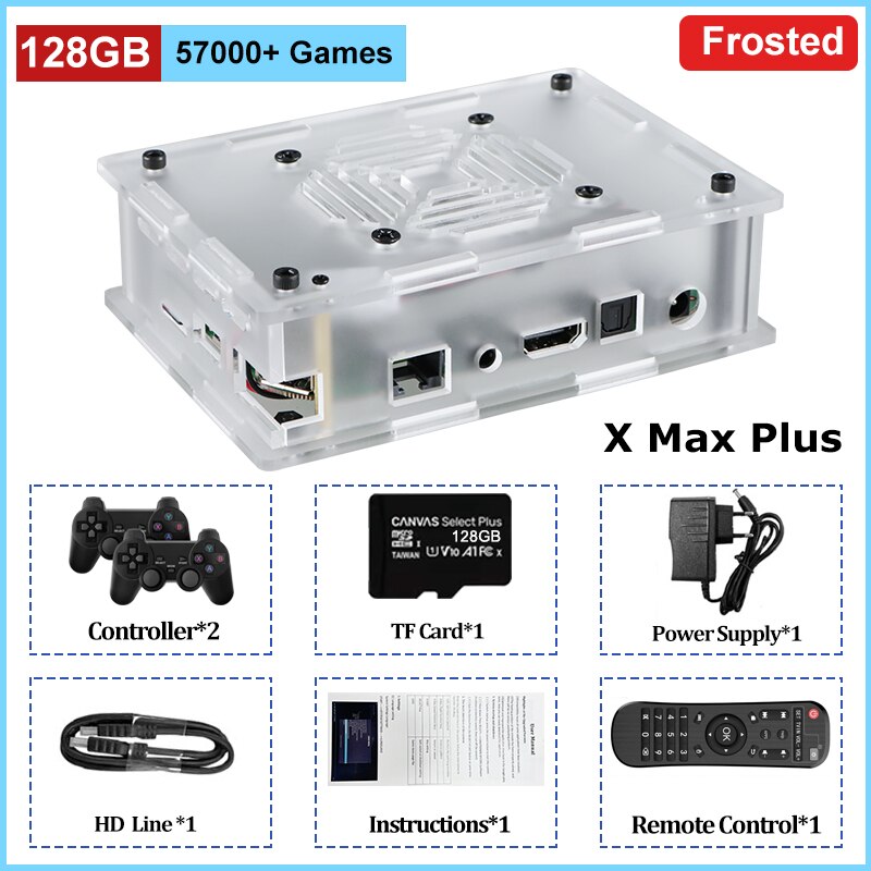 TSINGO New Super Console X Max Plus 4K HD Output Dual System WiFi Retro TV Video Game Player 65000+ Games For PSP/PS1/SS/N64