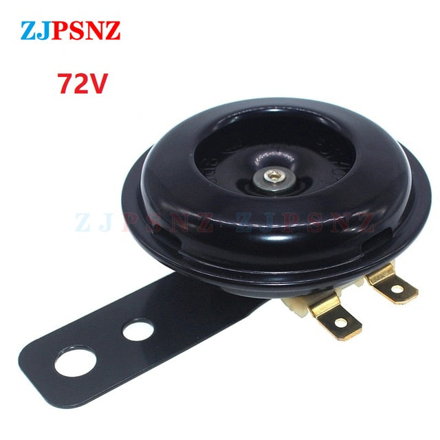 Universal Scooter Horn 6V 12V 24V 36V 48V 60V 72V E-Bikes Motorcycle Electric Horn Kits 110db Waterproof Round Loud Horn Speaker