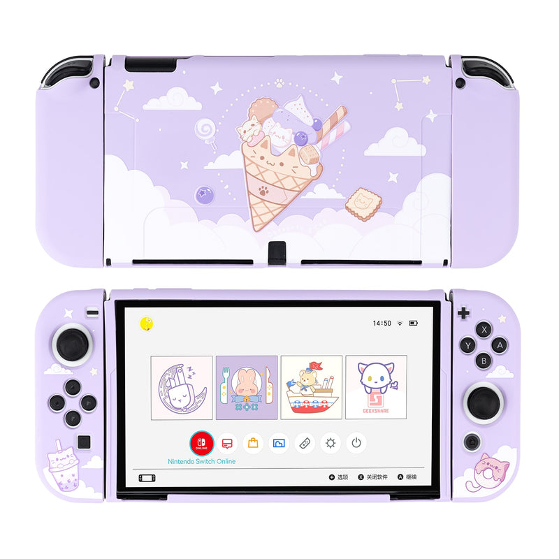 GeekShare Nintendo Switch Case Steamed Bread Rabbit Cartoon Dessert Fairy League Soft Cover Back Girp Shell For Nintend Switch