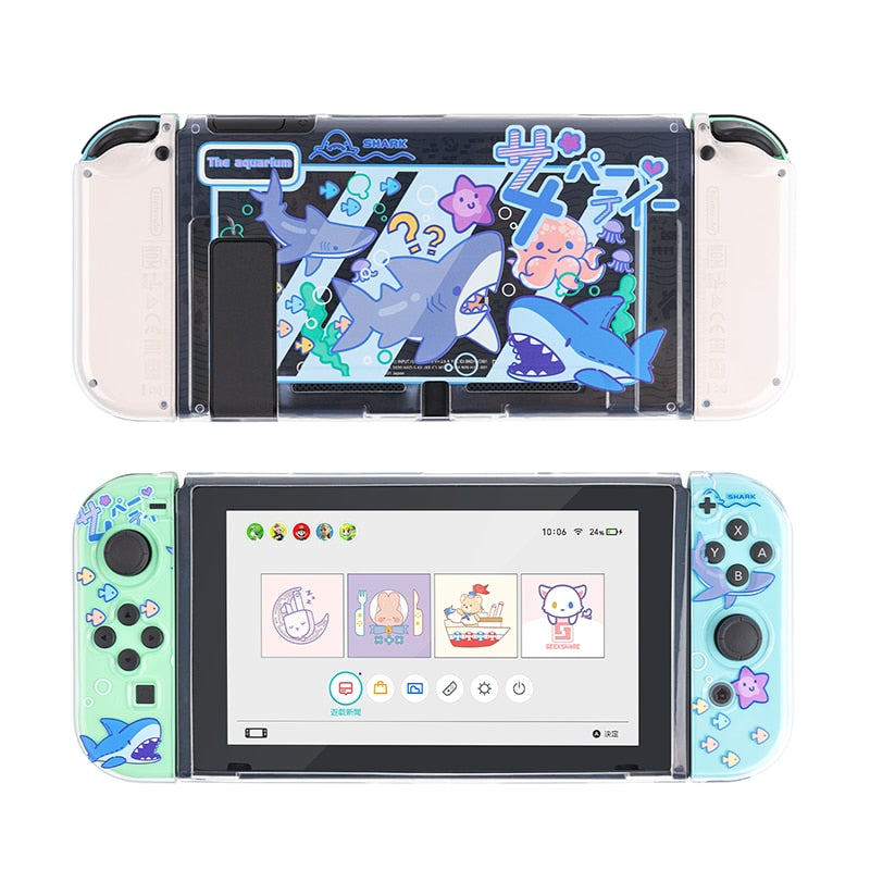 GeekShare Jellyfish Violet Nintendo Switch Shell NS Protective Full Cover Split TPU Soft Case For Nintendo Switch Accessories