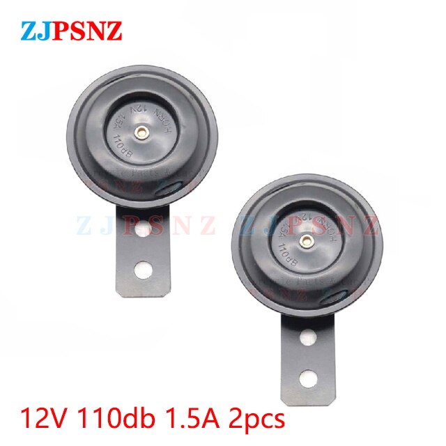 Universal Scooter Horn 6V 12V 24V 36V 48V 60V 72V E-Bikes Motorcycle Electric Horn Kits 110db Waterproof Round Loud Horn Speaker