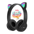 Wireless Headphones Cat Ear with Mic Blue-tooth Glow Light Stereo Bass Helmets Children Gamer Girl Gifts PC Phone Gaming Headset