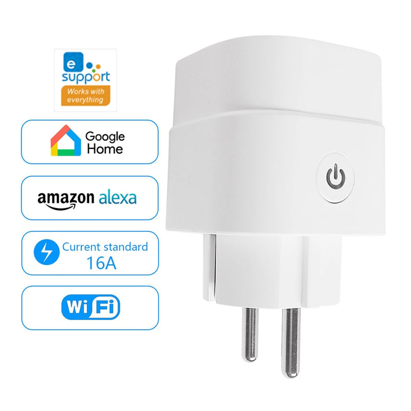 CBE WiFi Smart Plug Sockets 16A EU Plug Tuya Smart Life APP Work with Alexa Google Home Smart-Home Automation EU UK Plug Yandex