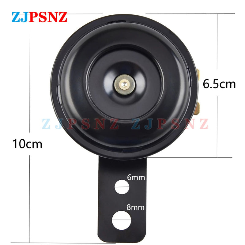 Universal Scooter Horn 6V 12V 24V 36V 48V 60V 72V E-Bikes Motorcycle Electric Horn Kits 110db Waterproof Round Loud Horn Speaker