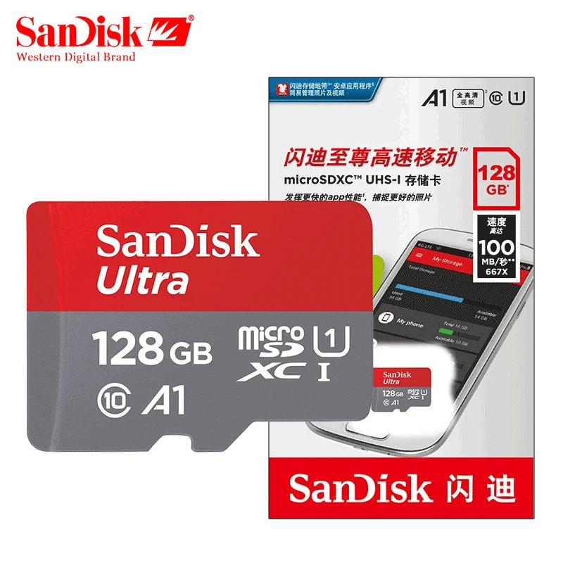 Sandisk High speed Original 1TB Memory Card 32gb 64GB 128GB 256GB 512GB Class10 UHS-1 flash Memory Micro sd TF SD Card 150MB/S