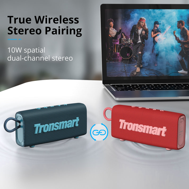 Tronsmart Trip Bluetooth 5.3 Speaker Dual-Driver Portable Speaker with IPX7 Waterproof, True Wireless Stereo for Outdoor