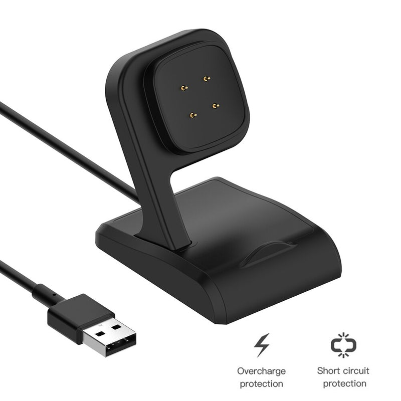 Sense Charging Cable Dock Station Smart Bracelet Replacement Charging Cable Portable USB Charger for Fitbit Versa 3/2/Fitbit