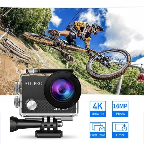 4K Action Pro Waterproof All Digital UHD WiFi Camera + RF Remote And