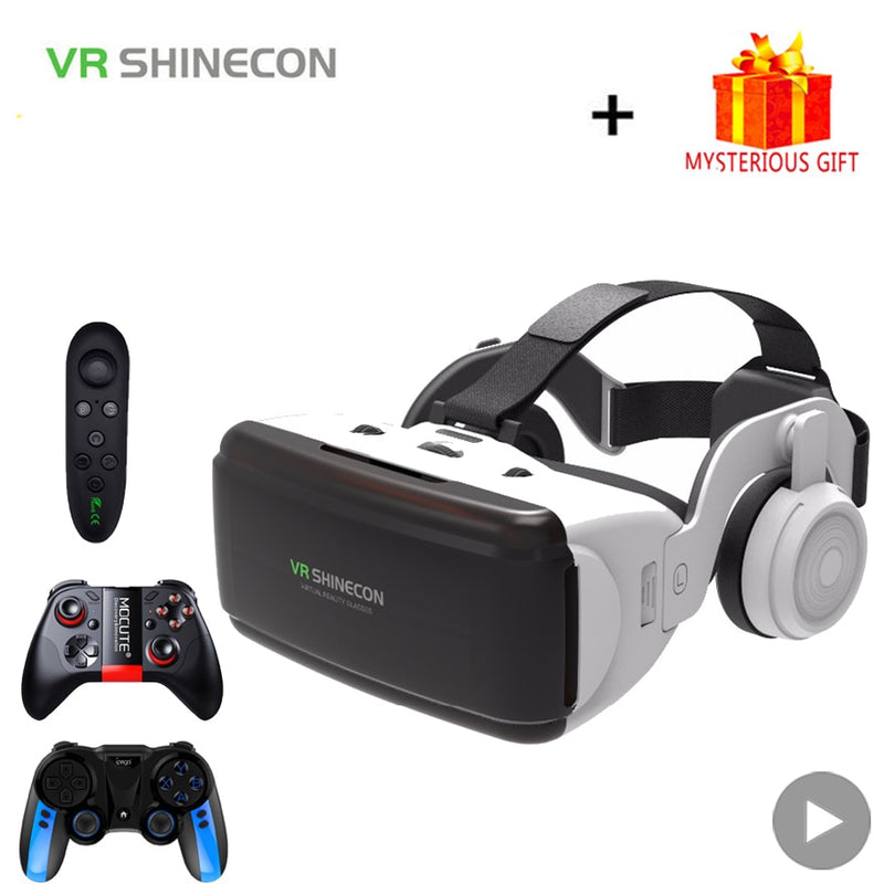 VR Shinecon Casque Helmet 3D Glasses Virtual Reality For Smartphone Smart Phone Headset Goggles Binoculars Video Game Wirth Lens