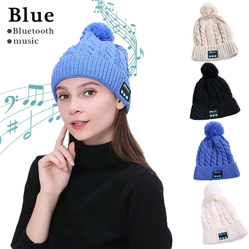 Bluetooth Hat Women kids Beanie Wireless Beanie Headset Headphones Cap Over Ear Music Handsfree Earphones with Mic Speaker