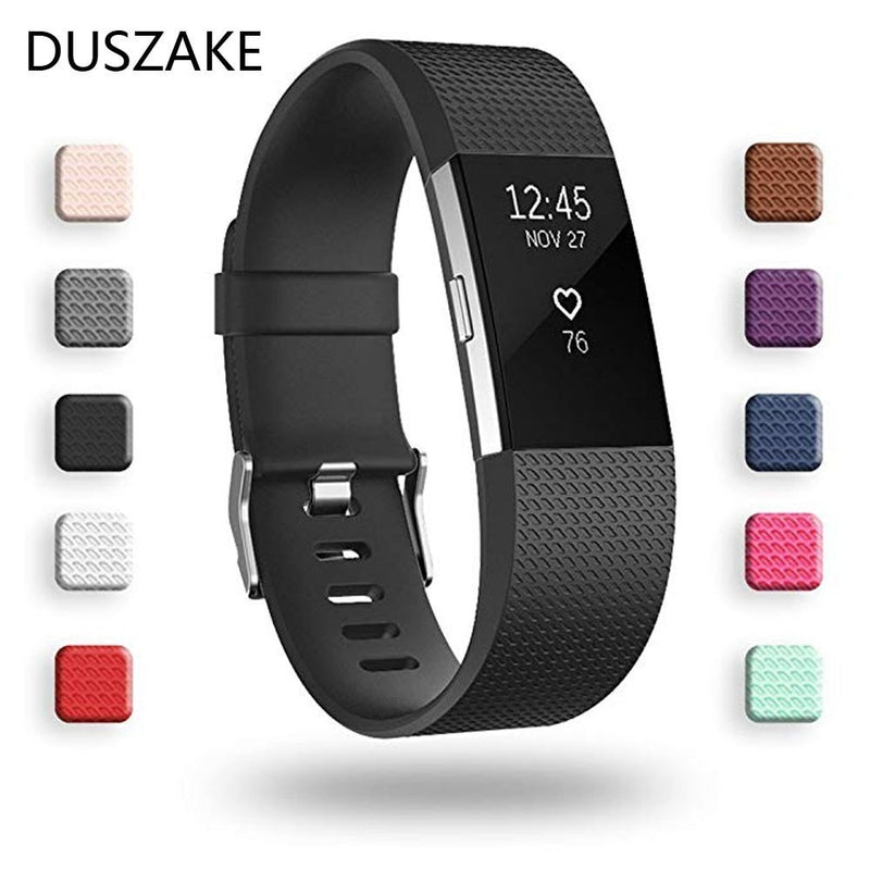 Duszake Silicone Replacement Bands For Fitbit Charge 2 Band Wristband Accessories Wrist Bracelet Strap For Fitbit Charge2 Band