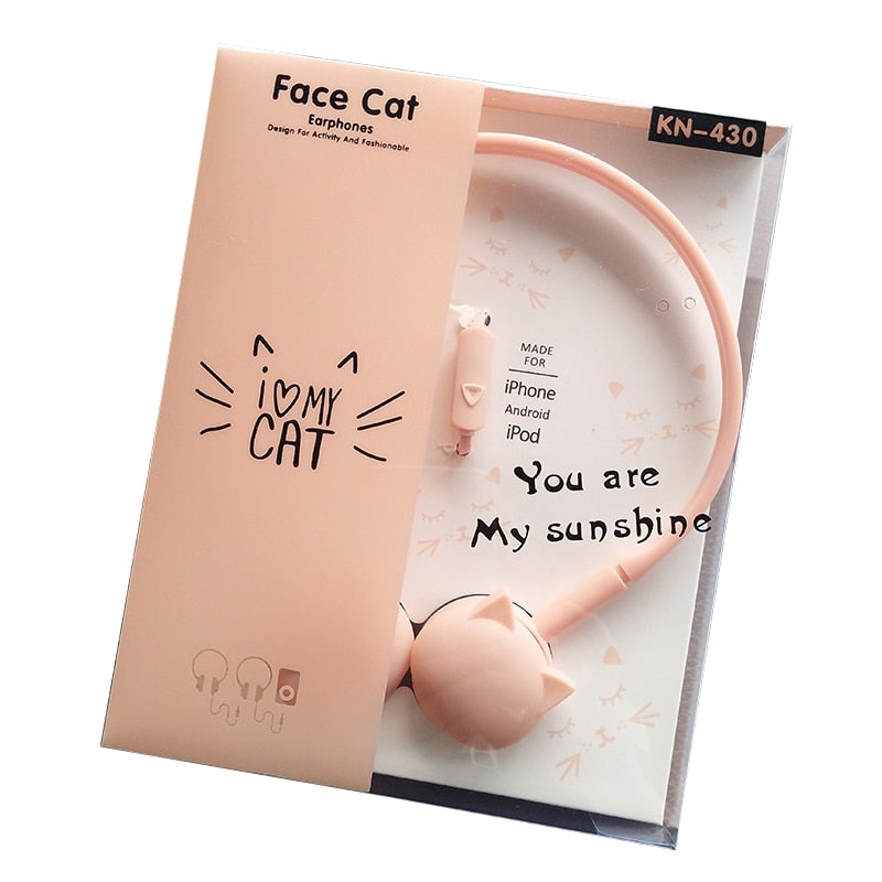 Cute Face Cat Earphones