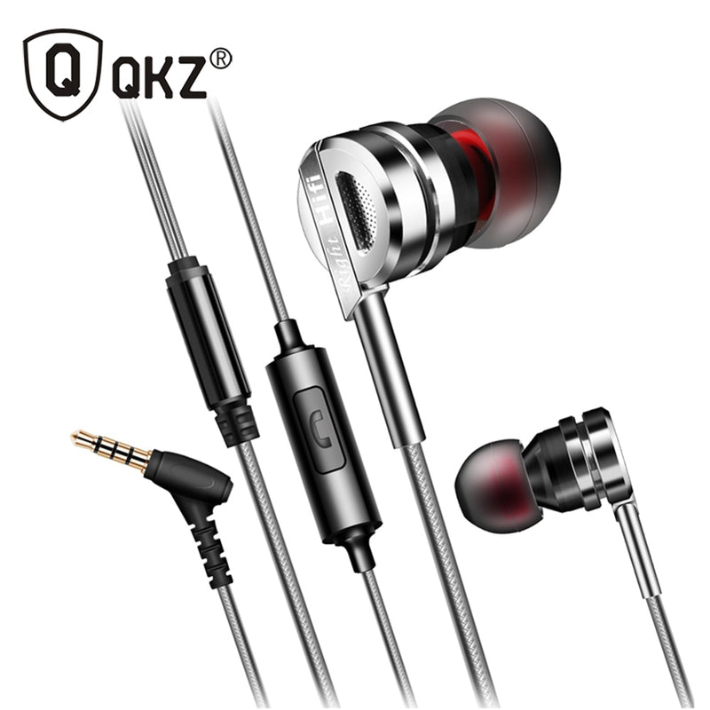 Earphone QKZ DM9 Zinc Alloy HiFi Earphone In Ear Earphones fone de ouvido BASS Metal DJ MP3 Headset auriculares audifonos Stereo