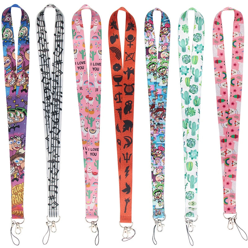 CA1598 Cartoon Cute Lanyard For Keys Hanging Ropes Phone Badge Neck Straps Plants Necklaces Fashion Accessories