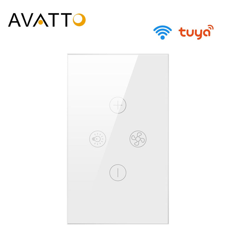 AVATTO Tuya Wifi Fan Light Switch, Smart Ceiling Fan Lamp Switch with Various Speed Voice Controlled by Alexa, Google Home