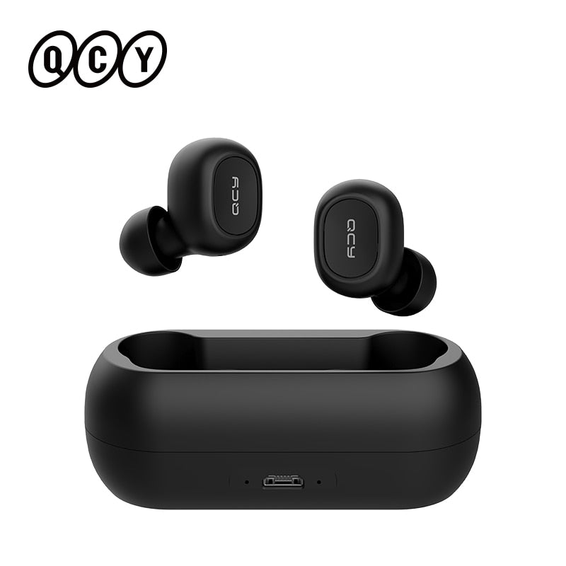 QCY T1C TWS Bluetooth V5.0 Headset Sports Wireless Earphones 3D Stereo Earbuds Mini in Ear Dual Microphone With Charging box