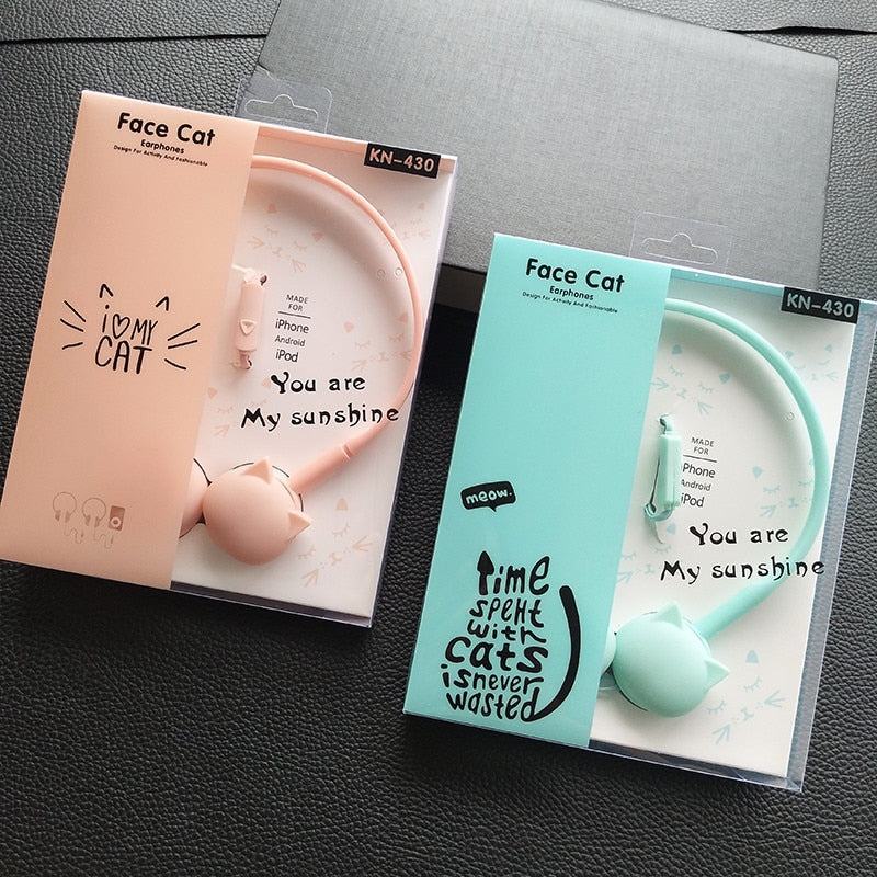 Cute Face Cat Earphones